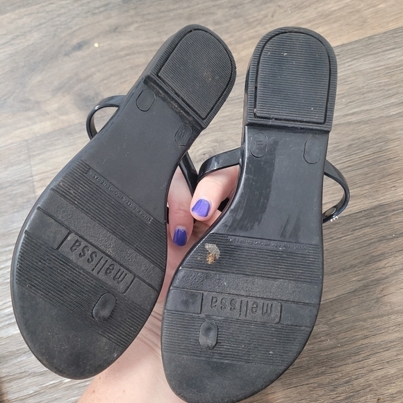 Melissa black big bow sandals size 5 - Picture 4 of 6